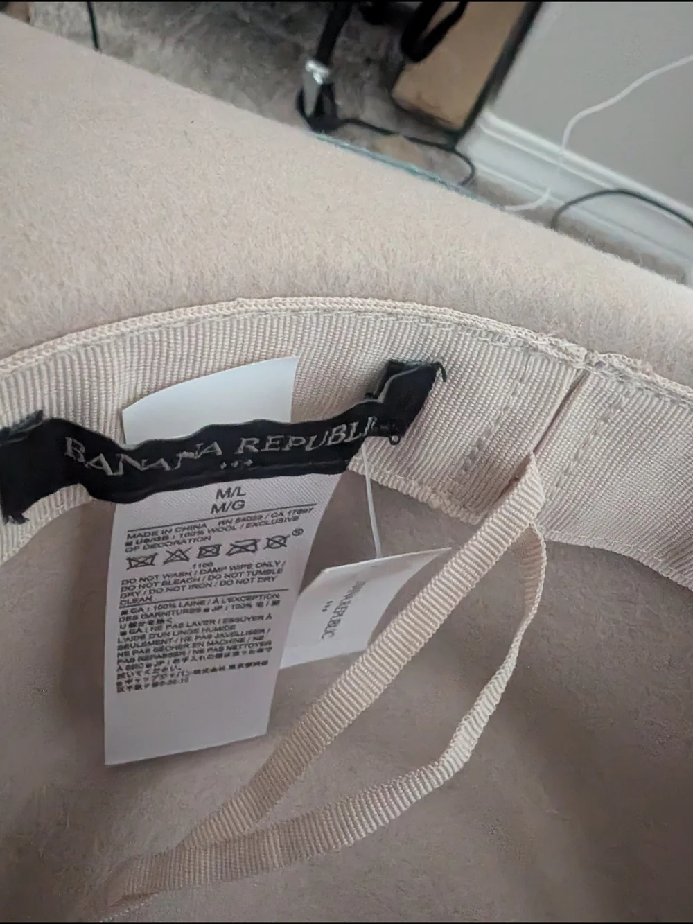 NWT! Banana Republic Cream Felt Fedora with Braided Tan Band M/L